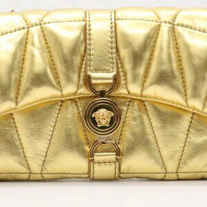 Versace Golden Kleio Metallic Quilted Mini Bag
